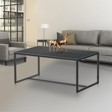 Marble and Metal Frame Rectangle Coffee Table - Casatrail.com